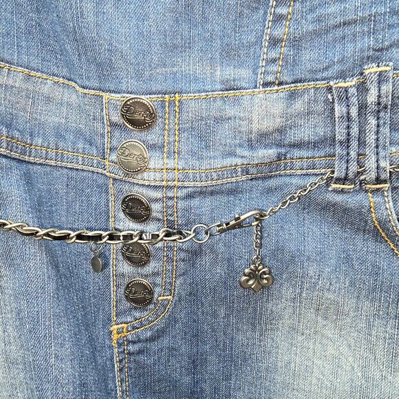 Dereon Denim Romper Womens Plus Size 1X VTG Y2K Urban Streetwear Blue Jean Belt - Picture 3 of 12